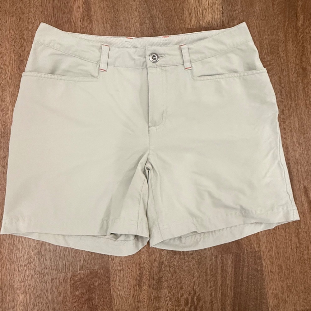 Patagonia Womens Shorts Size 6 Beige Tan Hiking Outdoor Nylon Spandex